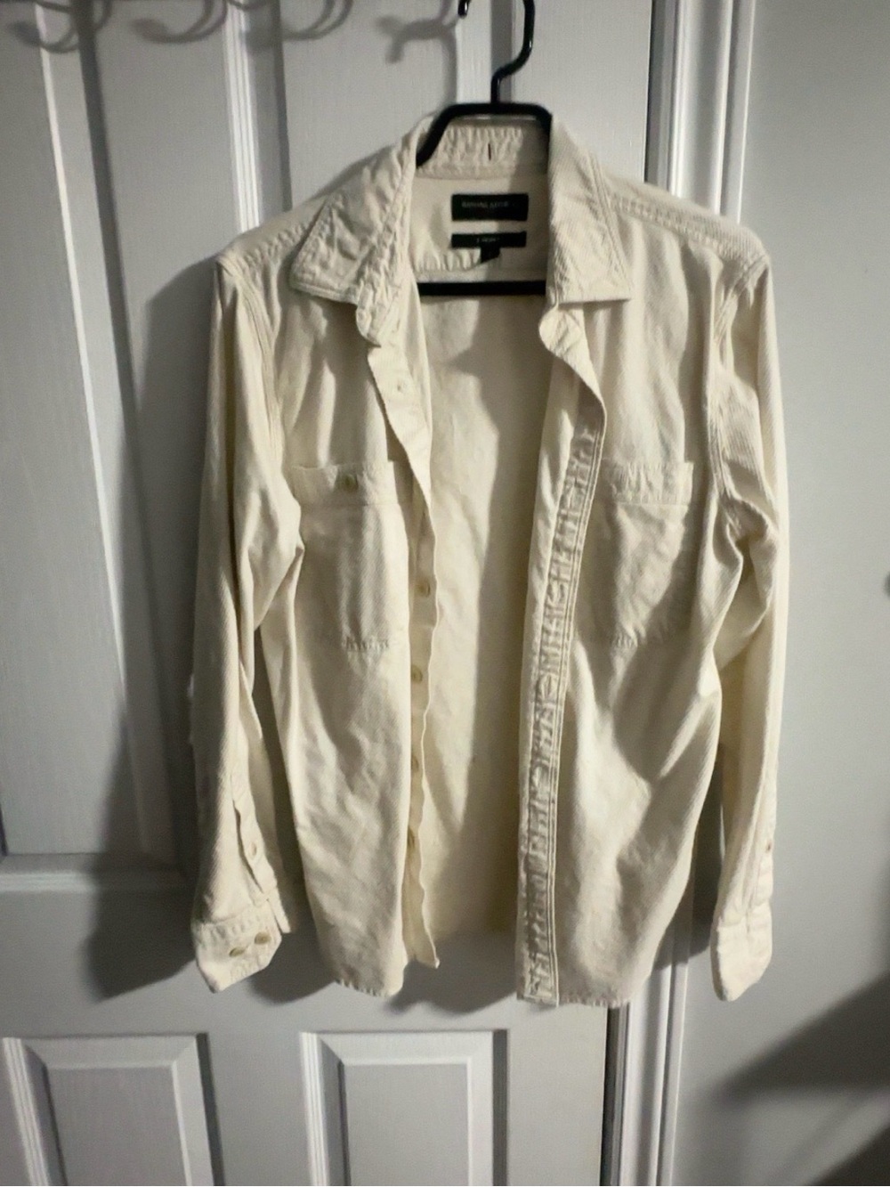 Banana Republic Off-White Corduroy Button-Down Shirt - Men's